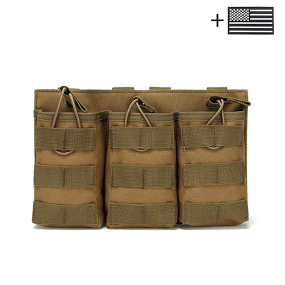Triple bag Molle bag made of Oxford cloth material, durable and suitable for outdoor and vest mounting