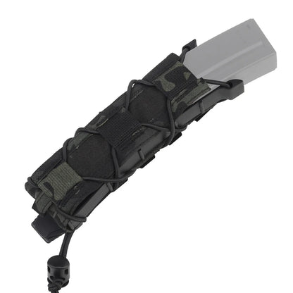 Tactical 9mm Extended Pistol Magazine Pouch Submachine Gun Long Single Mag MOLLE Malice Clip  MP5 MP7 UMP45 Airsoft Accessories