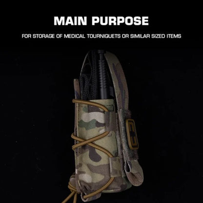 Vertical MOLLE Medical Pouch Flip Top Closure Universal Tourniquet Storage for Outdoor Survival Gear