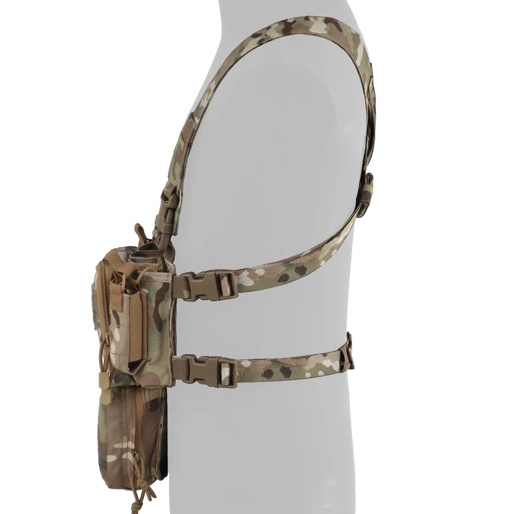 Tactical Vest Set D3CRM Chest Rig with Drop Pouch 5.56 Triple Mag Pack Multifunctional Detachabl Adjustable Hunting Airsoft Gear