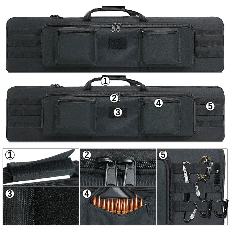 Tactical 100cm Gun Case Gun Bag Airsoft Rifle Shotgun Holster with Soft Padding 120cm Outdoor Hunting Gun Carrying Bag Pouch