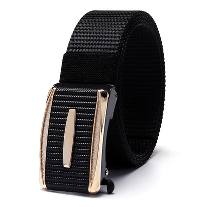 2PCS 2026 New Automatic Buckle Belt, Canvas Tactical Workwear Casual Outdoor Military Training Pants Belt For Men