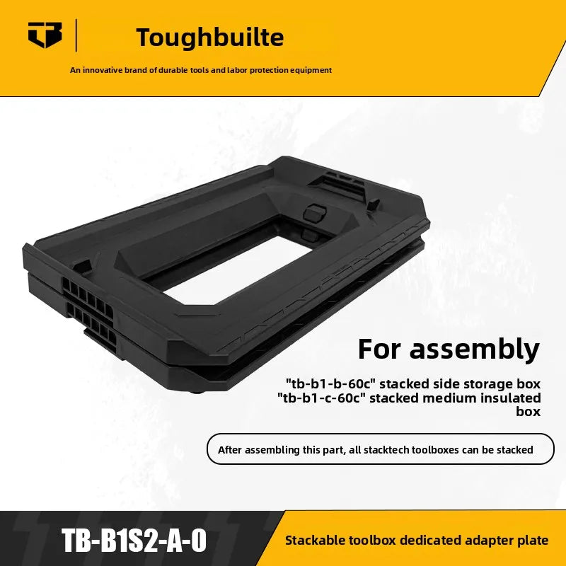 ToughBuilt Stackable Toolbox Adapter Board - Modular Tool Organizer Rack for TB-B1S2-A-0, Heavy-Duty Garage Storage System