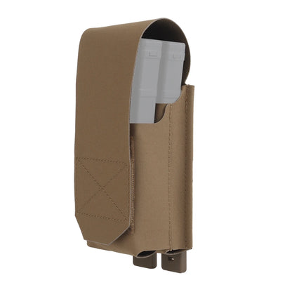 Flip-top front and rear 5.56 magazine pouch covers with MOLLE inserts to fit 5.56 magazines.