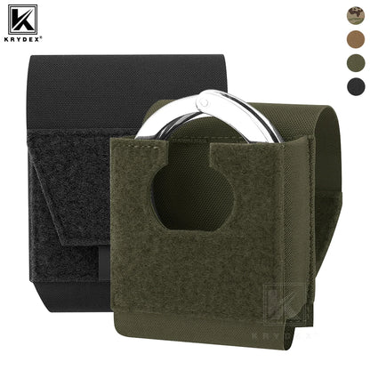 KRYDEX Tactical Handcuffs Pouch Low Profile Handcuff Case Holster Molle Waist Belt Pouch Bag Hunting Outdoor Accessories