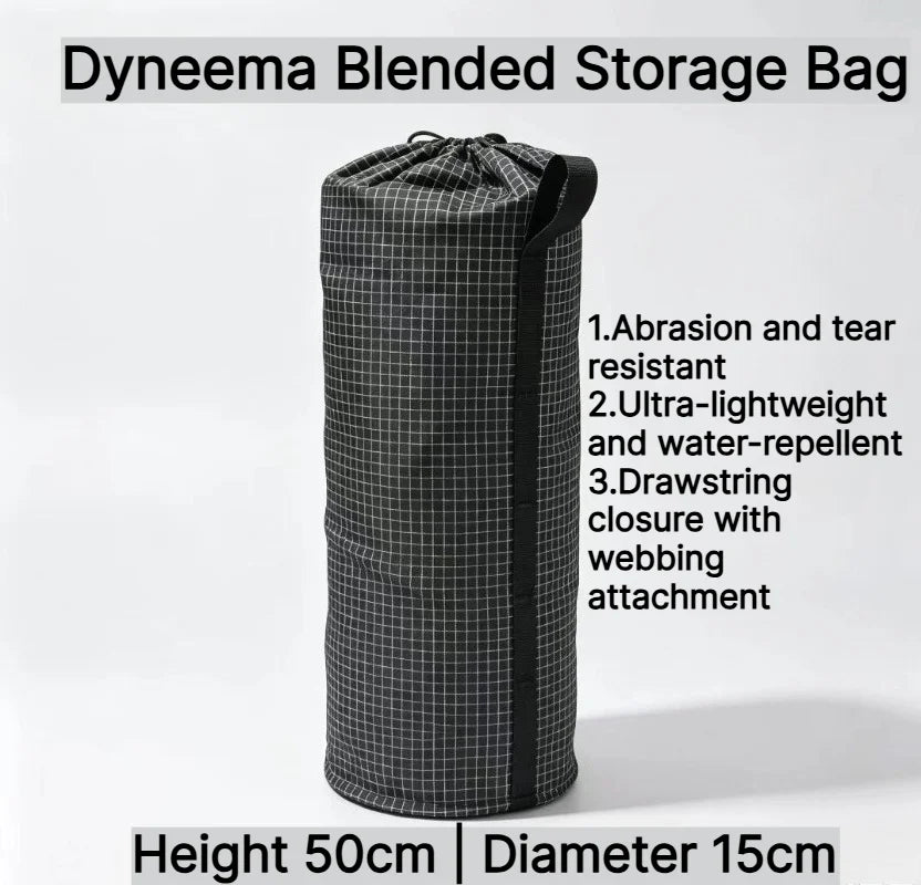 Cylindrical Storage Bag Heavy Duty Grid Oxford Wear Resistant Waterproof Outdoor Camping Tent Pole Awning Rod Gear Organizer Bag