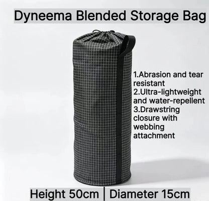 Cylindrical Storage Bag Heavy Duty Grid Oxford Wear Resistant Waterproof Outdoor Camping Tent Pole Awning Rod Gear Organizer Bag