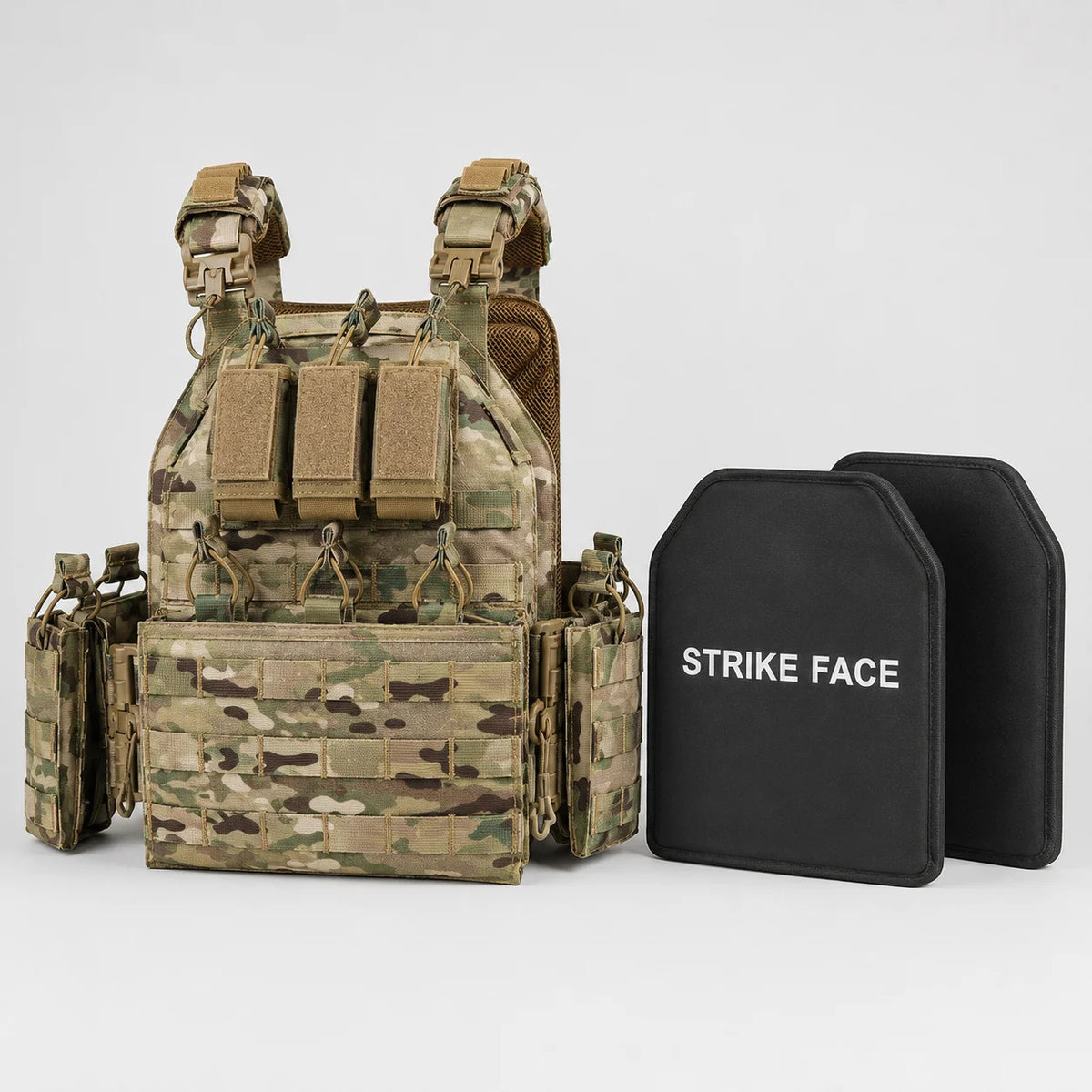 Tactical Vest Plate Carrier Adjustable Chest Bag Multi Pocket Outdoor Training Gear