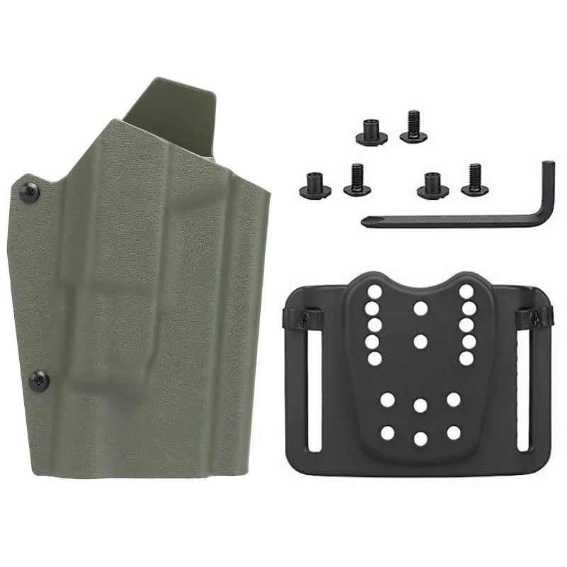 Kydex Tactical Gun Holster for Glock 17/19/19X/45 Compatible X300 Flashlight Hunting Shooting Airsoft Holster Quick Release Gear