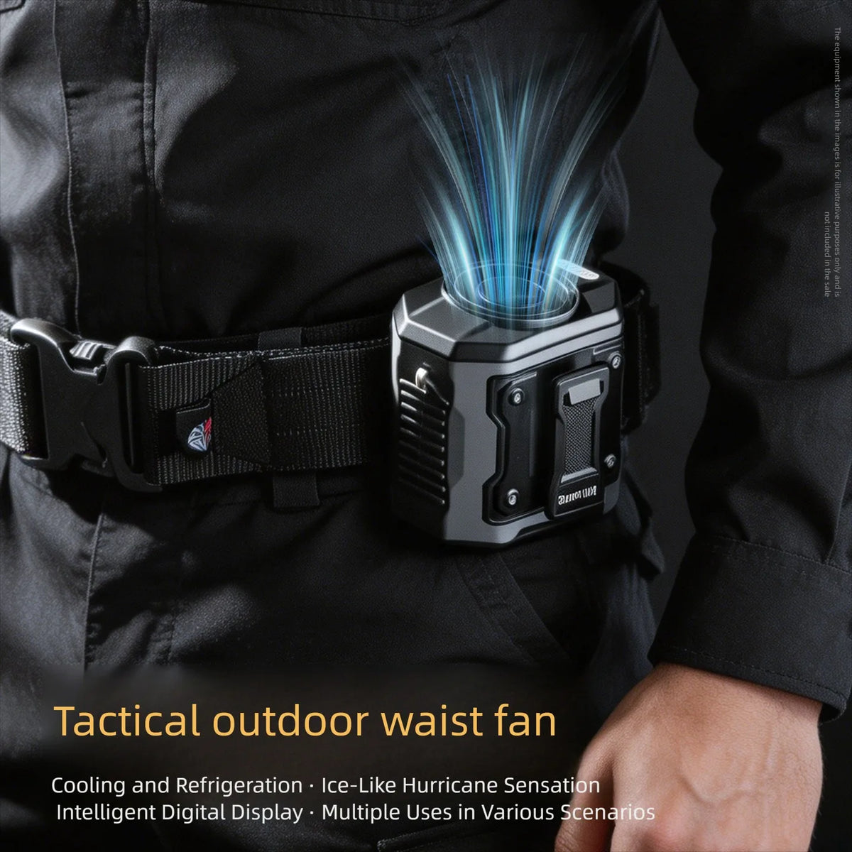 USB Waist & Neck Hanging Cooling Fan Portable Clip Air Cooler Summer Heat Relief Fan for Tactical Outdoor Sports