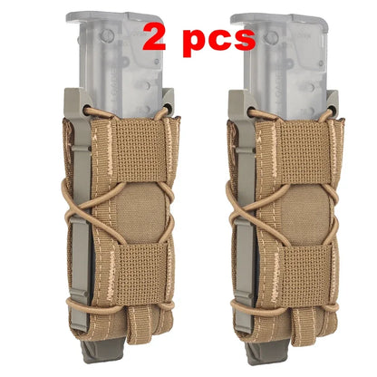 2pcs 9mm Tactical Magazine Pouch Pistol Fast Mag Carrier Holder for Belt Molle Sytem Hunting Pouches