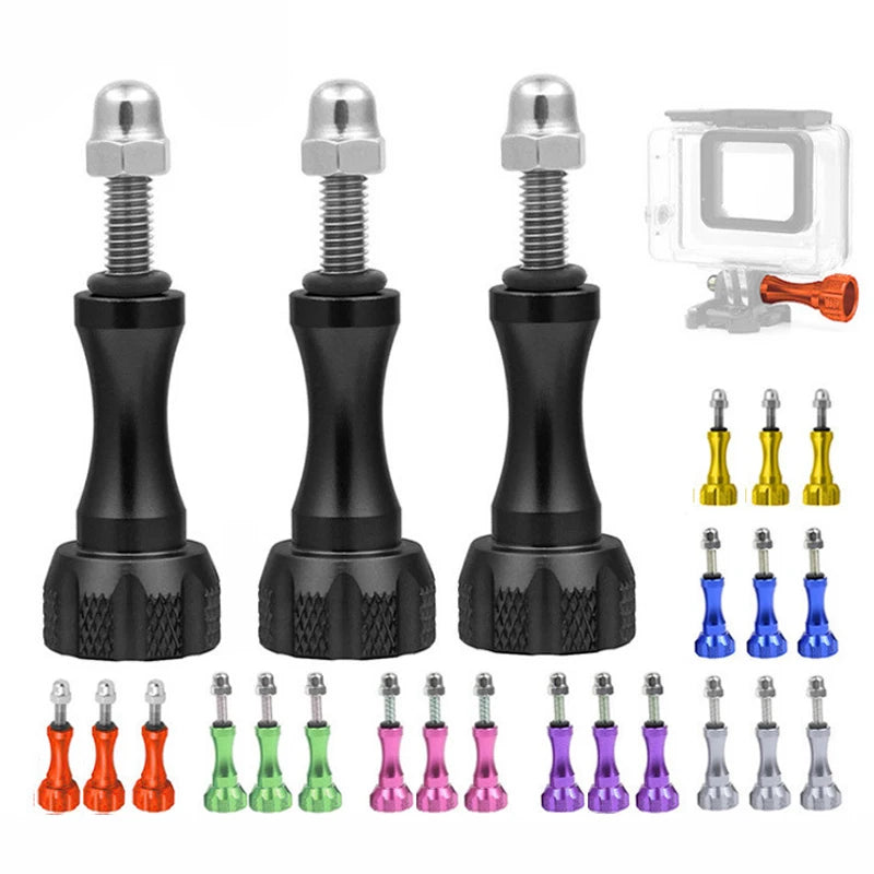 Aluminum Bolt Nut Thumb 1/4 Screws Mount for GoPro 13 12 11 10 9 8 DJI Osmo Action 5 6 Pro 4 Insta360 X6 X5 X4 Camera Accessory