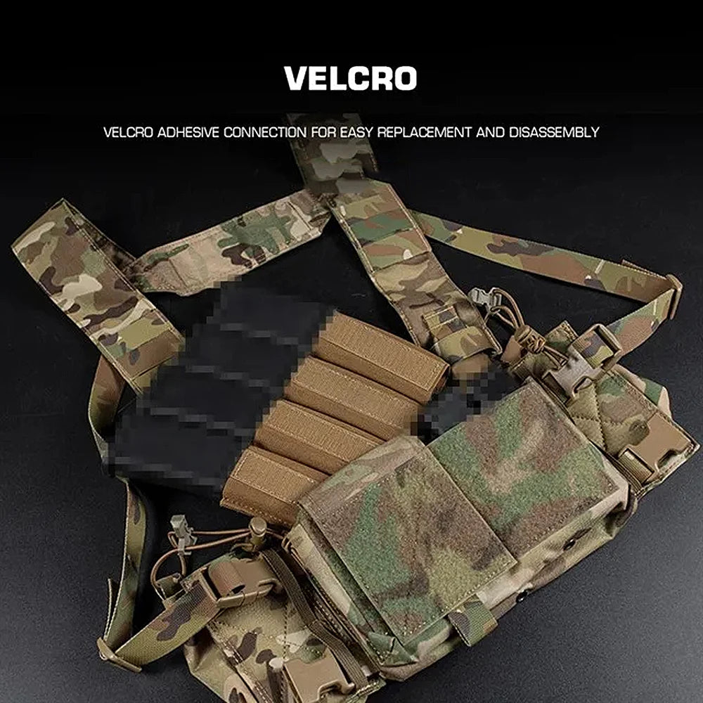 1Pc Tactical Quad Mag Holder Hook Fastener Mag Insert Pocket For MP5 Chest Rig Vest Hunting Bullet Storage Pouches Accessory