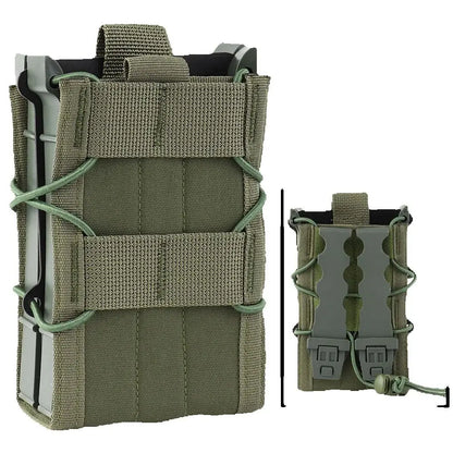 Tactical MOLLE Airsoft Airgun Double Mag Pouch for AR15/M4/16 5.56 Rifle&Pistol, Hunting Vest Accessory, Durable Magazine Holder