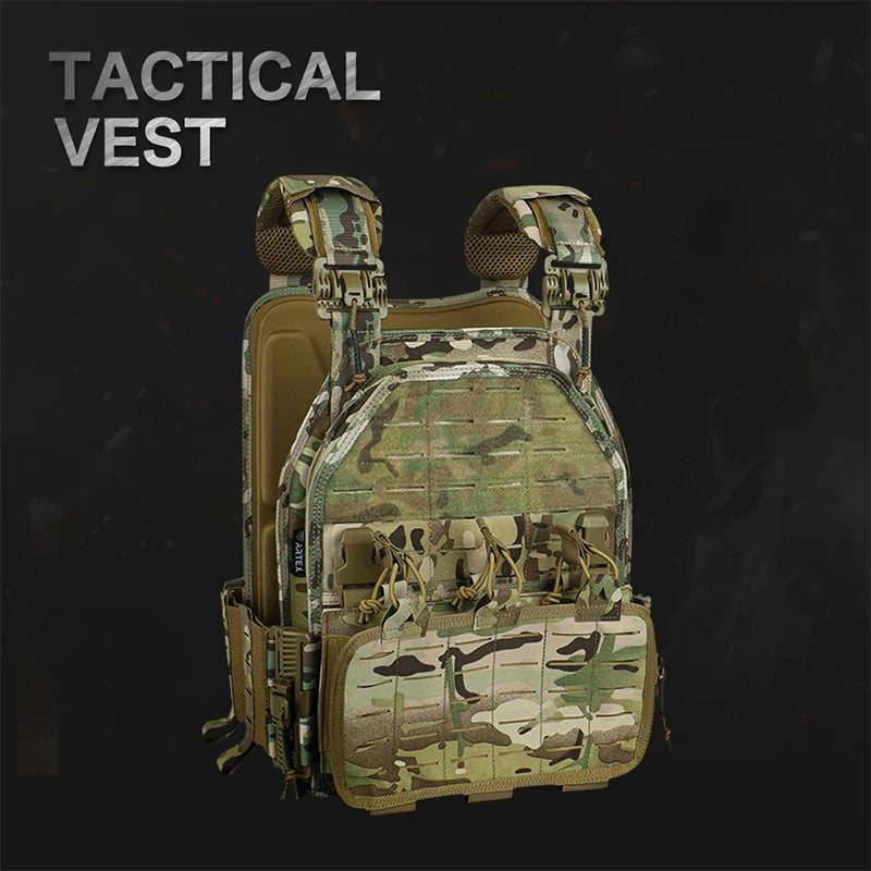 ARTEX Tactical Vest 6094 Fast Detachable Light Laser Cut Outdoor Hunting Black Gear Carry Vest of High Quality