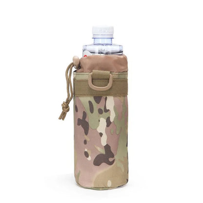 Tactical MOLLE Water Bottle Pouch 600D Nylon Drawstring Water Bottle Holder Bag for Outdoor Hiking Camping Hunting Travel