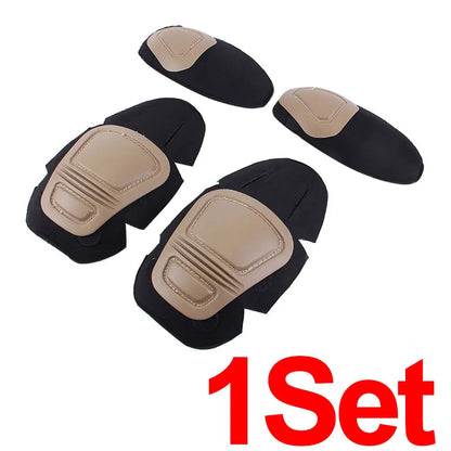Tactical Knee Elbow Pads Set Outdoor Camouflage Combat Gear Hunting Suit Protection Quick-insert Soft Cushion Military Guard