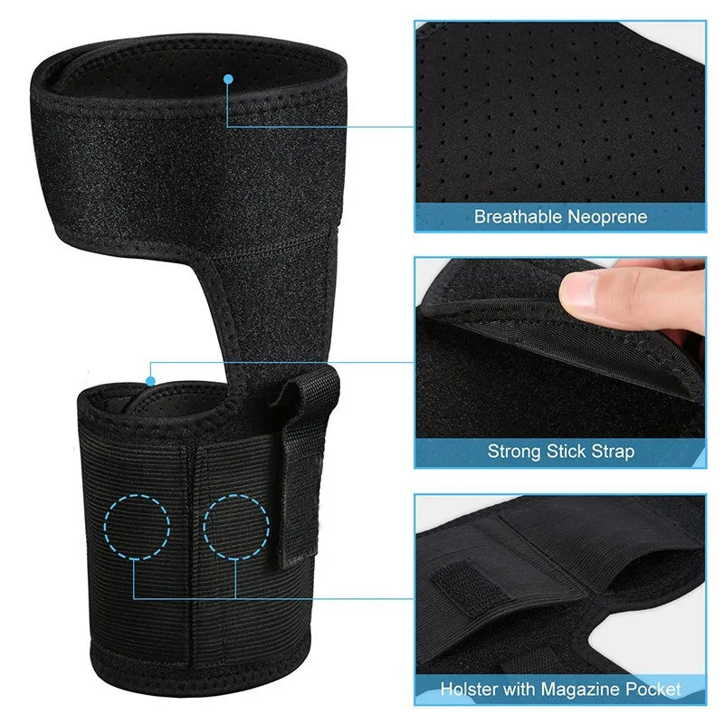 Outdoor sports ankle holster leg buttstock left and right foot hidden leg holster elastic pistol bag hunting accessories bag