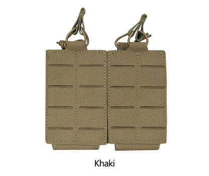 AG 3 MOLLE 5.56 M4 Triple Magazine Pouch Bungee Retention Tactical Vest K19 Plate Carrier Front Placard MAG Holder Bag Airsoft