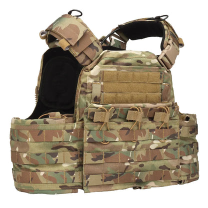 Wosport CPC Tactical Vest with 3 Magazine Pouch Utility Side Pockets PTT Holder Rear Zipper Expansion Design for Airsoft Hobby