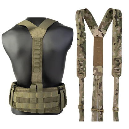 Tactical Harness Heavy Duty Waist Belt Y-type Duty Belt Harness Shoulder Combat Sling Strap Hunting Accessories