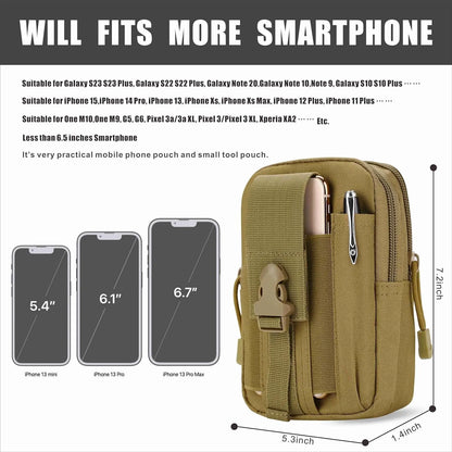 Tactical Waist Pouch EDC Molle Waist Bag Belt Phone Pouch Holster Purse Carrying Pouch for Smartphone Tools