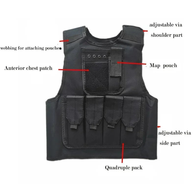 Children's Combat Camouflage Vest, Kids Airsoft Vests, Outdoor Paintball, Tactical Waistcoat Boys, Girl, Sniper Uniform