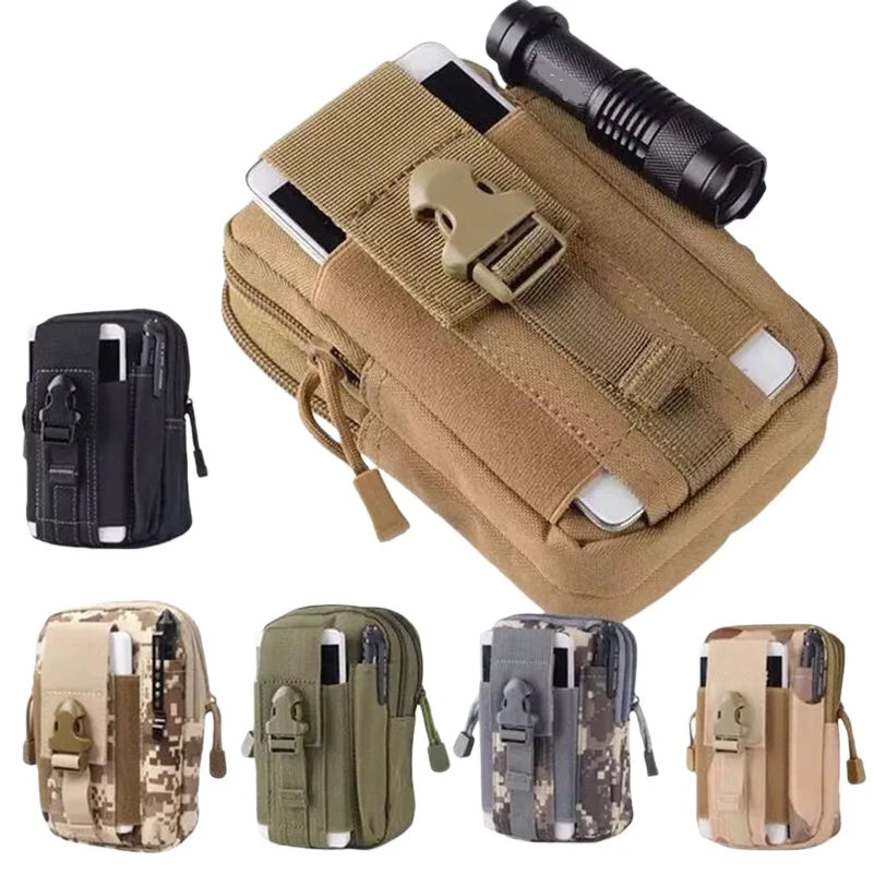 outdoor tactical waist bag 6 inch phone pouch cycling sports multifunctional molle expansion accessory pouch