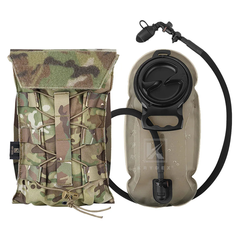 KRYDEX 500D Tactical 50 oz Hydration Carrier MOLLE Pouch Modular 1.5L Water Bladder Bag Pack Hunting Outdoor Hiking Accessories