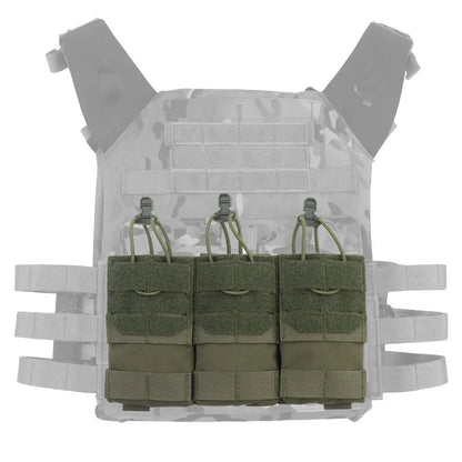 Dual Purpose 5.56 M4 Triple Magazine Pouch Tactical Vest K series Plate Carrier Front Placard AG 3 MAG Bag Holder