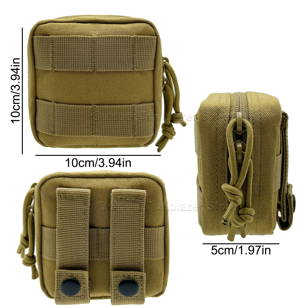 Tactical Small Molle Pouch Mini Utility Bag Removable Clear Pocket EDC Tool Compass Medical Storage Belt Bag Hunting Accessories