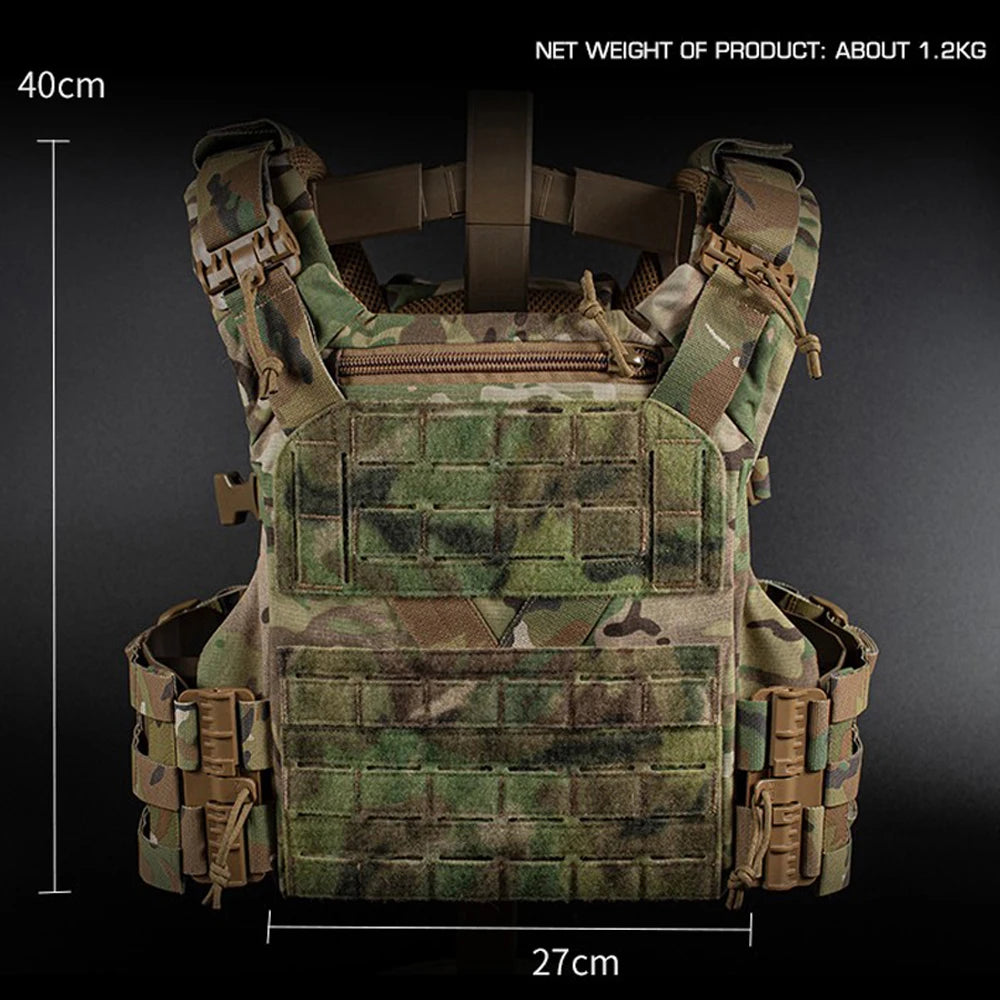 K Series Full-Size Hunting Vest Plate Carrier MOLLE Quick Release Adjustable Cummerbund Shooting Airsoft Training Tactical Vest