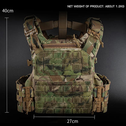 K Series Full-Size Hunting Vest Plate Carrier MOLLE Quick Release Adjustable Cummerbund Shooting Airsoft Training Tactical Vest