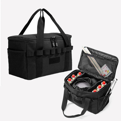 14L Outdoor Camping Tactical Bag Black Multi-Functional Tool & Picnic Gear Organizer with Multiple Compartments Large Capacity