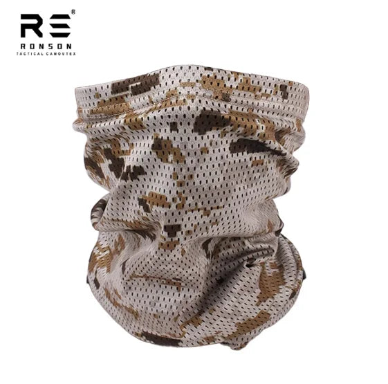Tactical Camouflage Lightweight Mesh Fabric Sunscreen Mask Scarf Outdoor Sports Breathable Riding Sun Protection Quick Dry