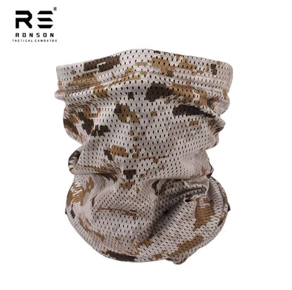 Tactical Camouflage Lightweight Mesh Fabric Sunscreen Mask Scarf Outdoor Sports Breathable Riding Sun Protection Quick Dry