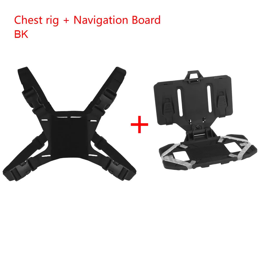 Tactical Navboard Flip Lite Harness Setup Navigator Smart Phone Holder Chest Rig Front Placard Navigation Outdoor Hunting Vest