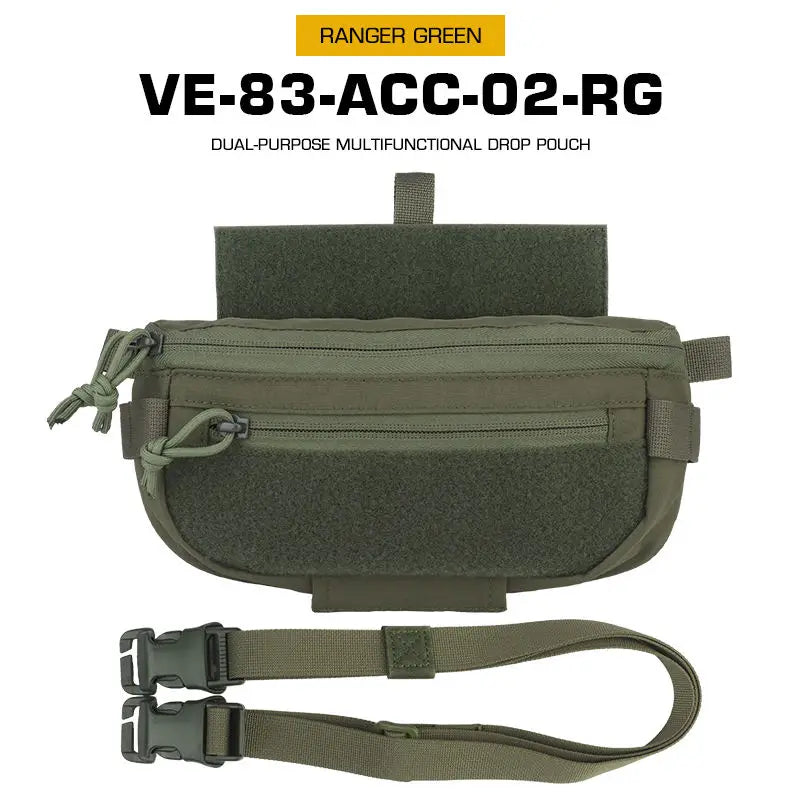 Tactical Drop Pouch Hanger Pouch Compact Abdominal Dangler Pack Quick Release Shoulder Bag Vest Plate Carrier Airsoft Gear