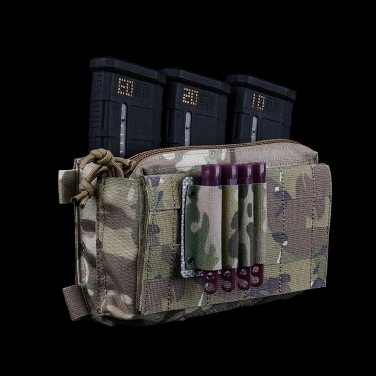 4-Pack MOLLE Glow Stick Storage Pouch Shotgun Shell Battery Holder Light Bag Durable Outdoor Hunting Tactical Gear Accessories