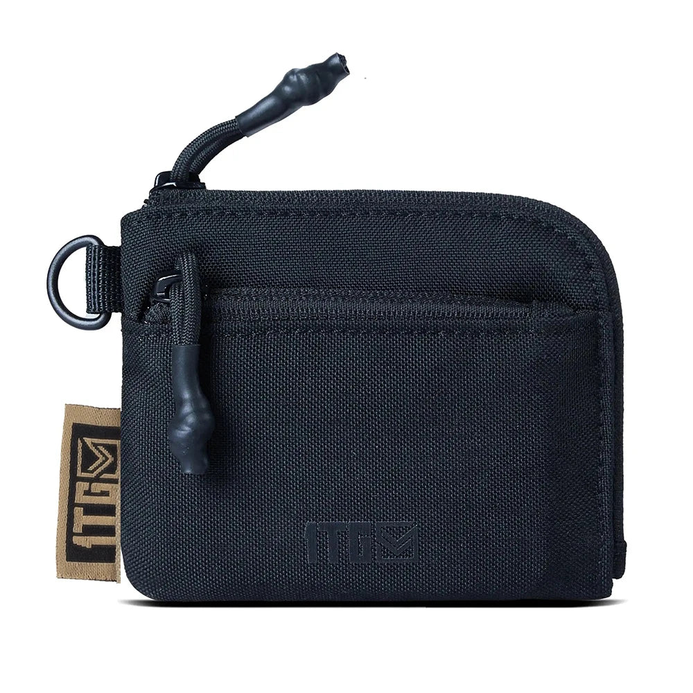 1TG TACTICAL Coin Purse, 500D Minimalist Wallet Change Purse ID Card Holder Money Pouch Tactical Bag with YKK Zipper-Camo