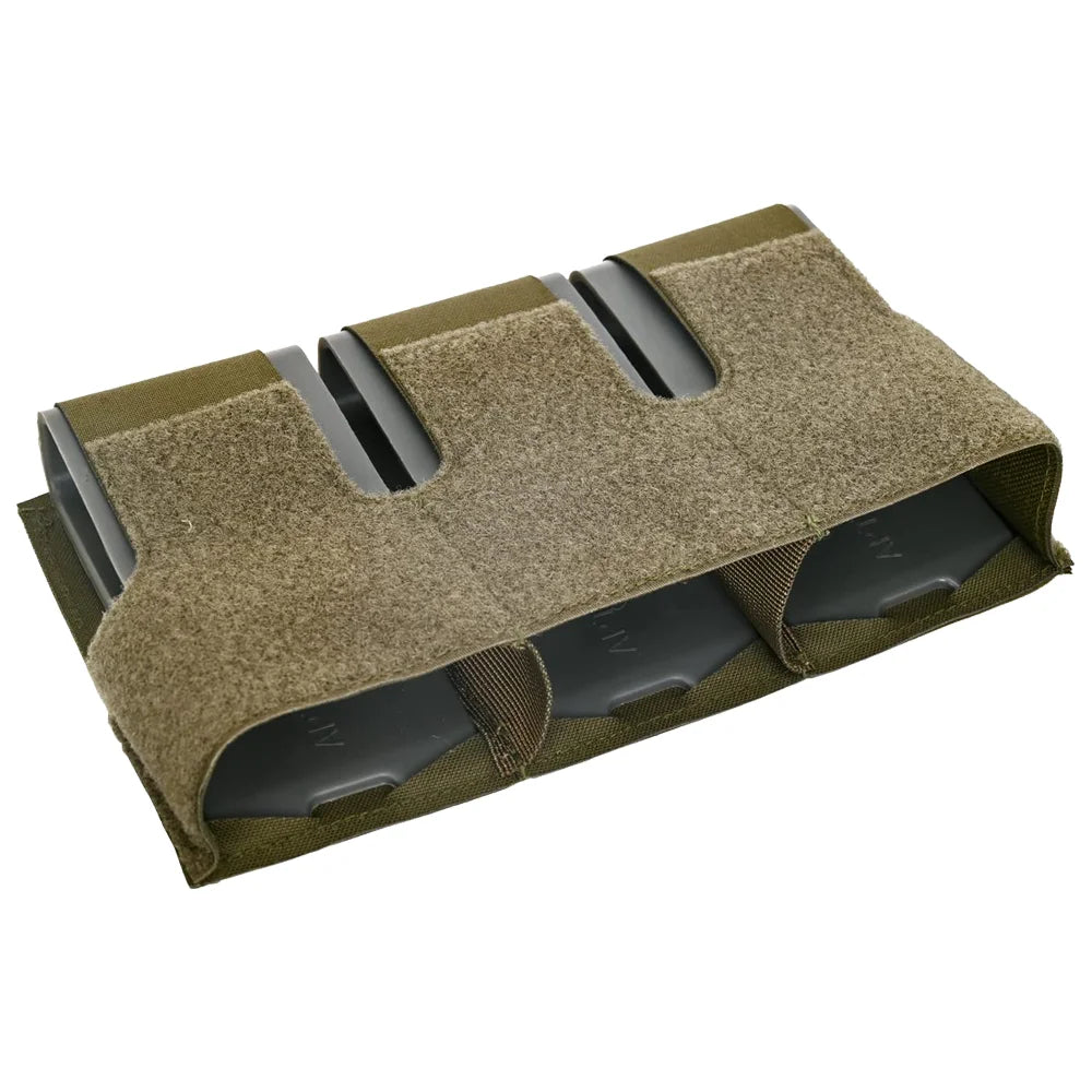 KTS Triple 556 Magazine Pouch Built-In Clips Fast Retrieving M14 M16 AR15 MAG Front Flap Rifle FCSK Plate Carrier Hunting Vest