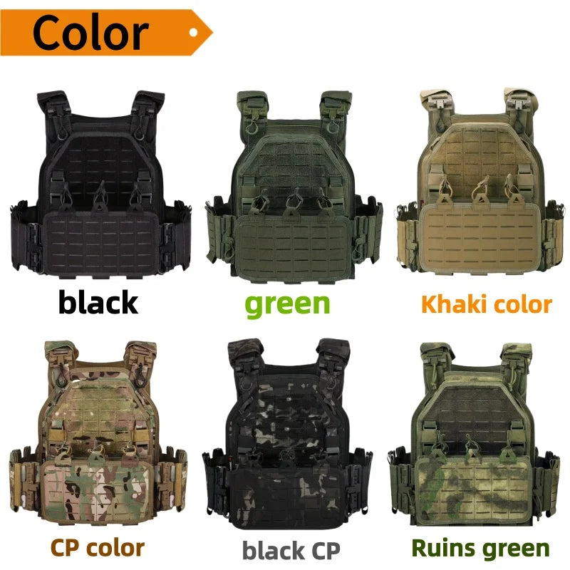 YAKEDA Tactical Vest 6094 Fast Detachable Light Laser Cut Outdoor Hunting Black Gear Carry Vest of High Quality 1000D Nylon
