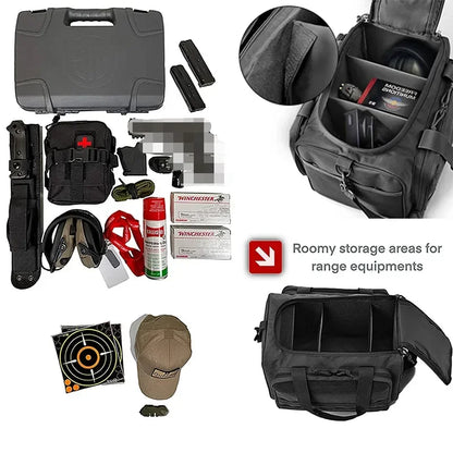 Gun Range Storage Bag with MOLLE System, Durable Shoulder Pack for Outdoor Equipment & Accessories