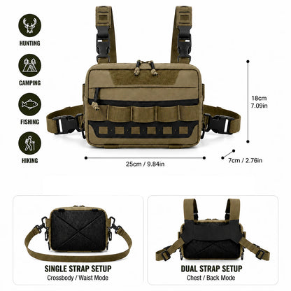 Tactical Bag MOLLE Hunting Chest Bag Fishing Pack Waist Bag Hunting Hiking Camping Outdoor Sports