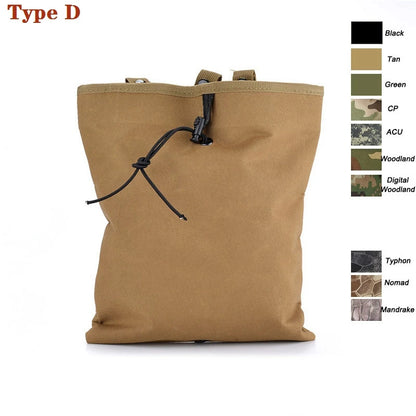 Tactical Molle Folding Magazine Dump Drop Pouch Utility Drawstring Recovery Mag Holster Ammo Bag Hunting Accessories Pouch