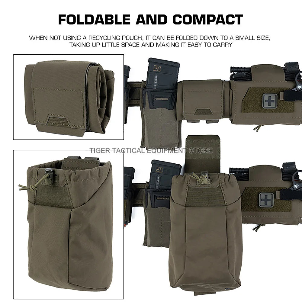 Tactical Foldable Recycling Pouch K Type Multi-Purpose Dump Bag Outdoor Hunting Hiking Airsoft Molle Quick Release Dump Pouch