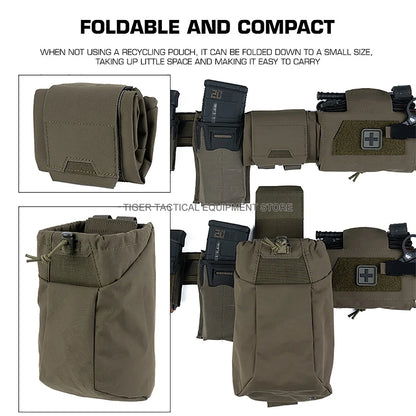 Tactical Foldable Recycling Pouch K Type Multi-Purpose Dump Bag Outdoor Hunting Hiking Airsoft Molle Quick Release Dump Pouch