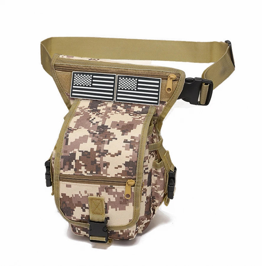 Outdoor multifunctional leg bag, quick detachable waist bag, partitioned storage, smooth zipper design