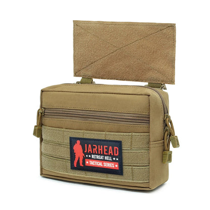 Outdoor Tactical Chest Rig Admin Pouch Hook-and-Loop Mounted EDC Organizer Bag for Tactical Vest and Hunting Plate Carrier