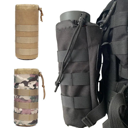 Tactical Molle Water Bottle Bag Outdoor Camo Hunting Camping Hiking Drawstring Holder Multifunction Bottle Storage Pouch Pocket